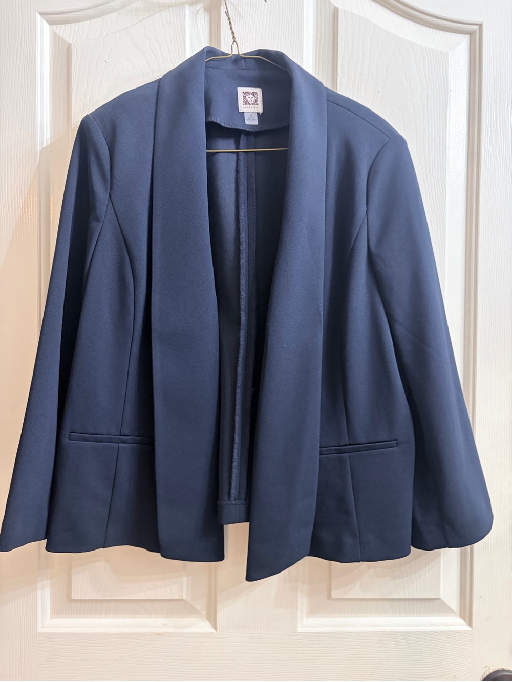 Anne Klein Navy Open-Front Blazer